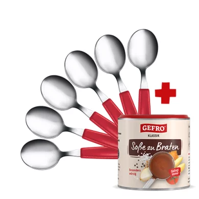 Set de 6 cucharas + 130g Salsa para Carne